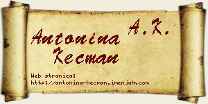 Antonina Kecman vizit kartica